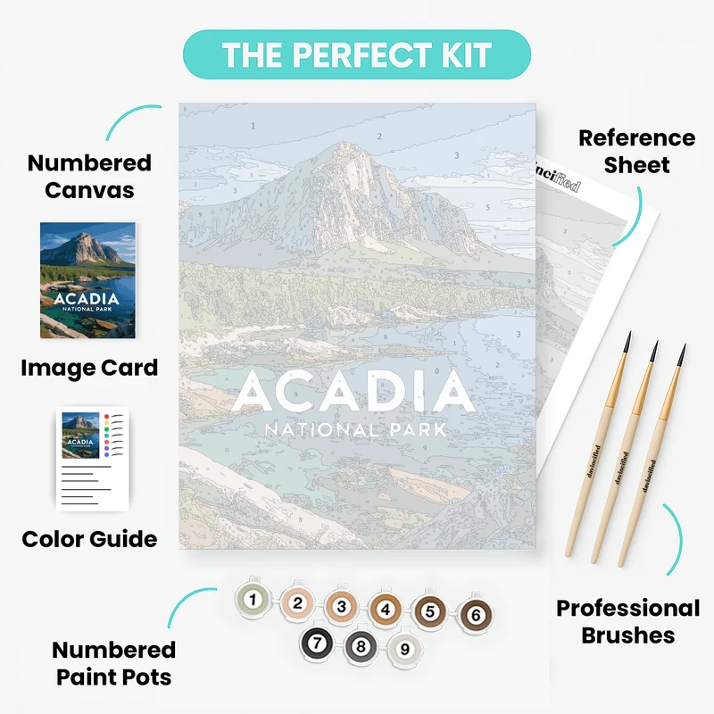 Majestic Acadia Coastline - Paint by Numbers Kit