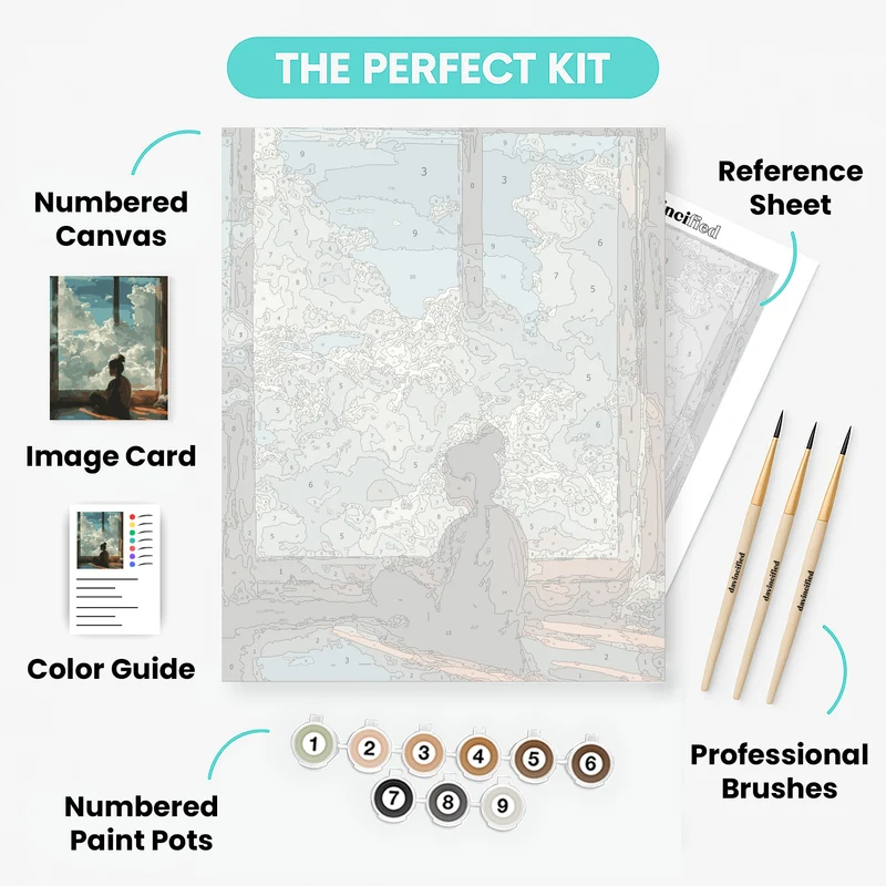 Dreamer by the Window - Paint by Numbers Kit