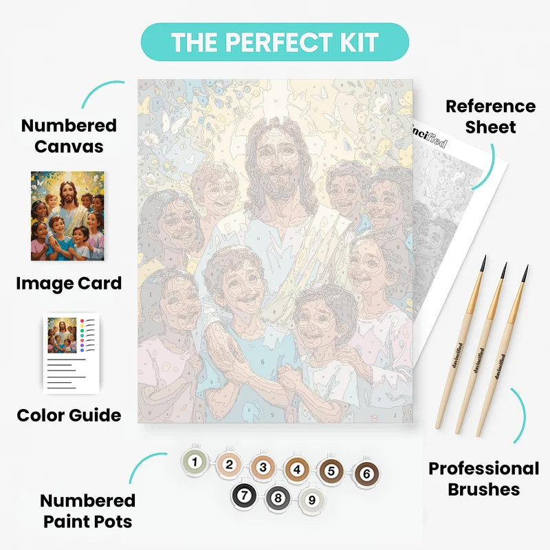 Jesus with Children - Paint by Numbers Kit