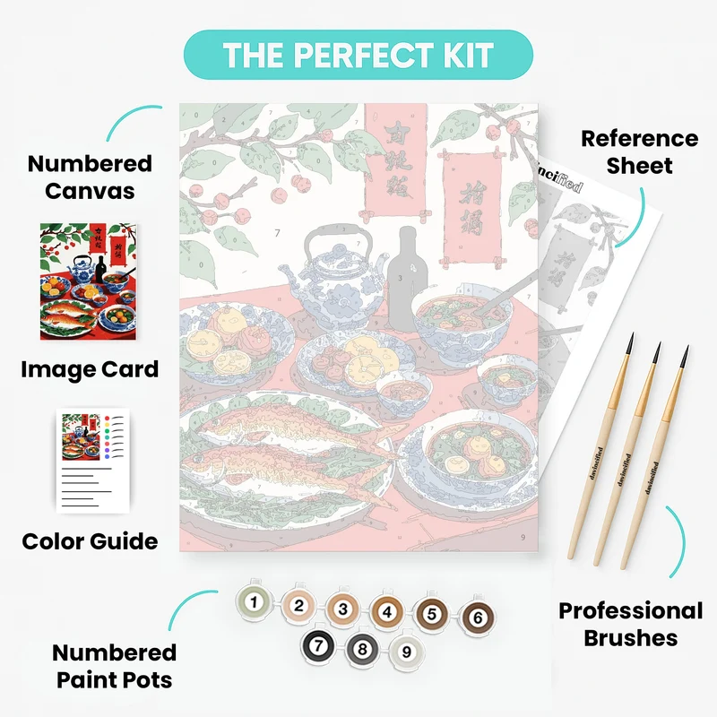 Chinese New Year Feast - Paint by Numbers Kit