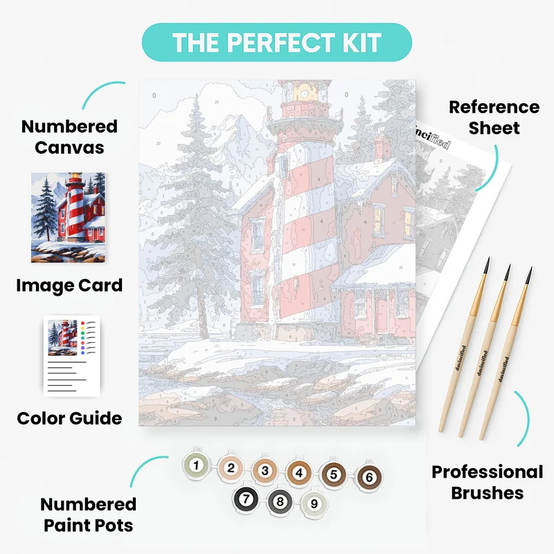 Winter Lighthouse - Paint by Numbers Kit