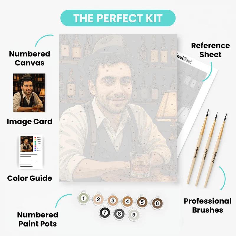 Vintage Detective - Custom Paint by Numbers Kit