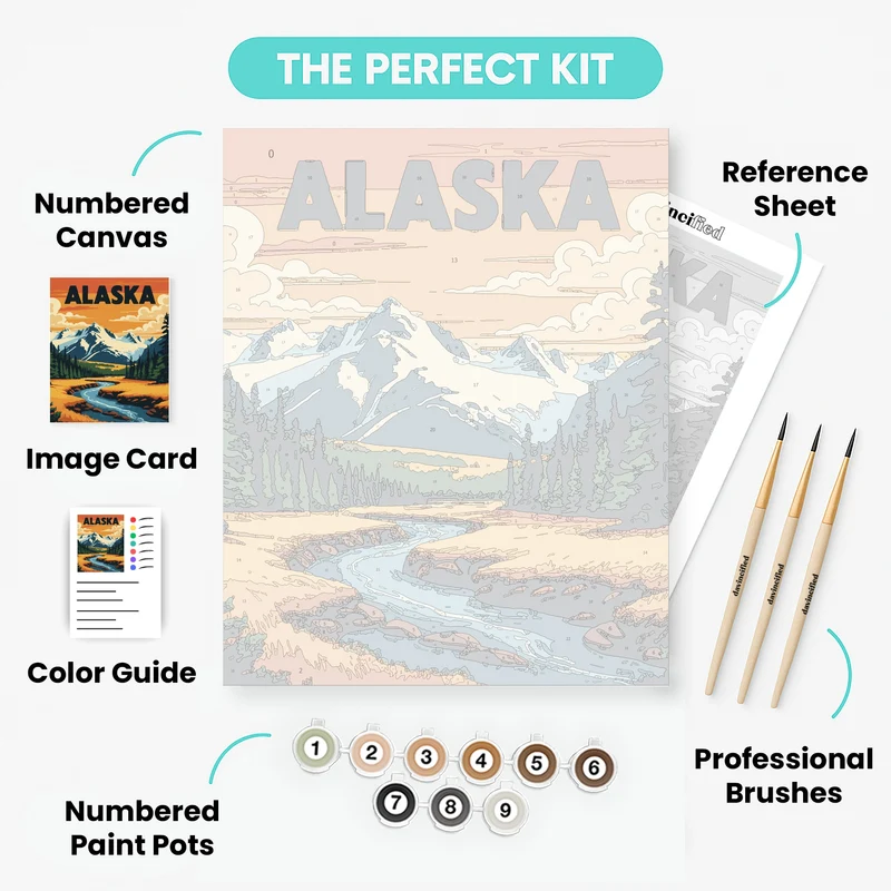 Alaskan Mountain Wilderness - Paint by Numbers Kit