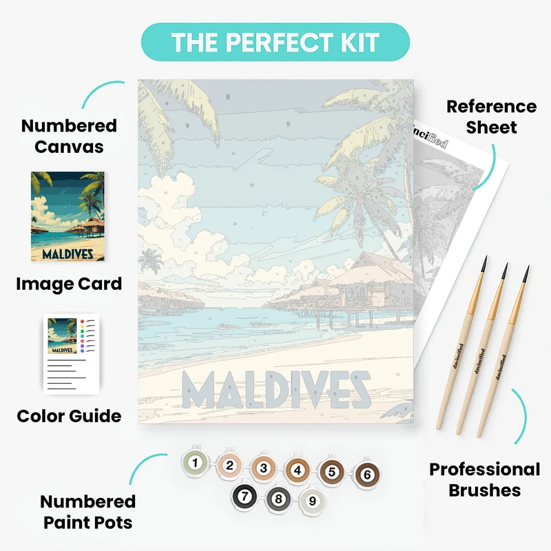 Tropical Maldives Paradise - Paint by Numbers Kit