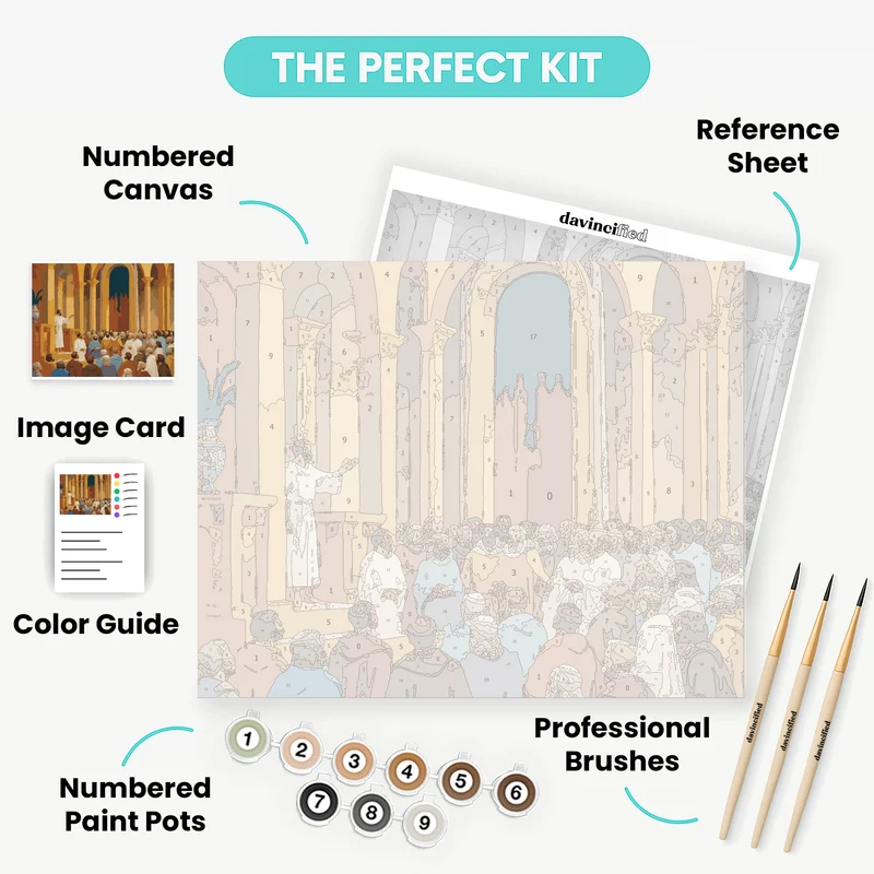 Religious Assembly in Golden Hall - Paint by Numbers Kit