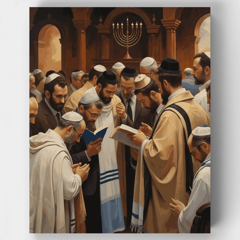 Sacred Menorah Prayer - Paint by Numbers Kit