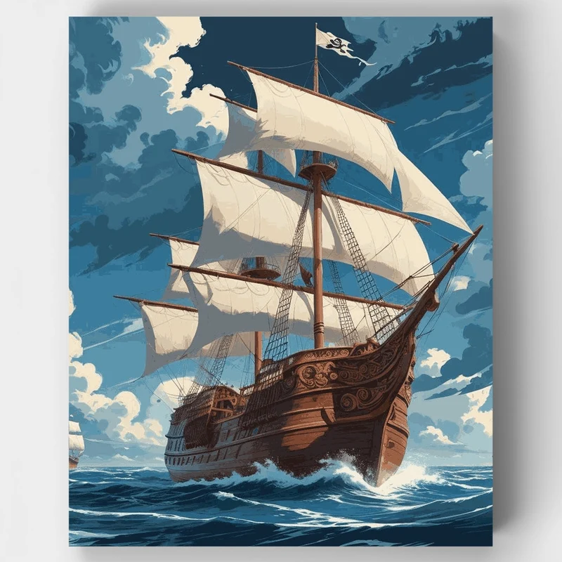Golden Age Galleon - Paint by Numbers Kit