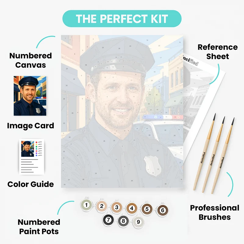 Dedicated Police Officer - Custom Paint by Numbers Kit