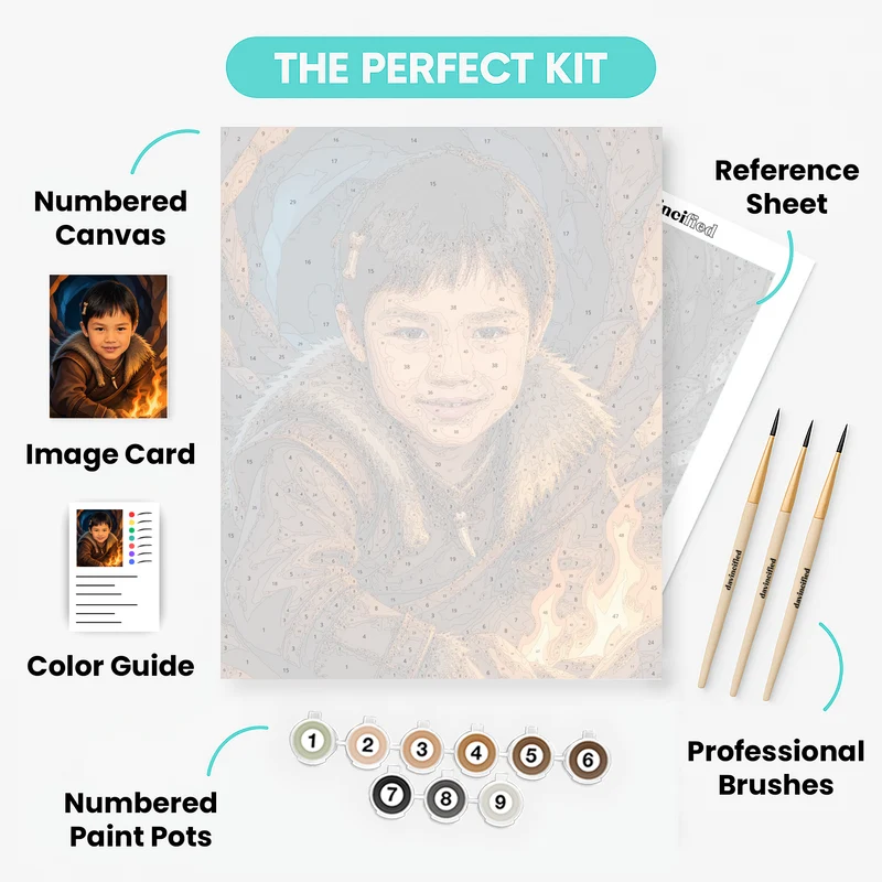 Viking Cave Explorer - Custom Paint by Numbers Kit