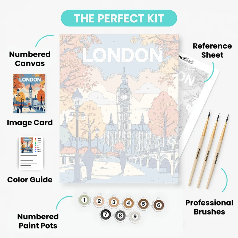 Autumn London Bridge - Paint by Numbers Kit