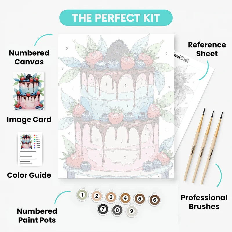 Berry Drip Cake - Paint by Numbers Kit