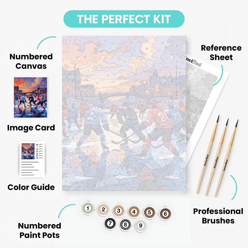 Winter Hockey Match - Paint by Numbers Kit