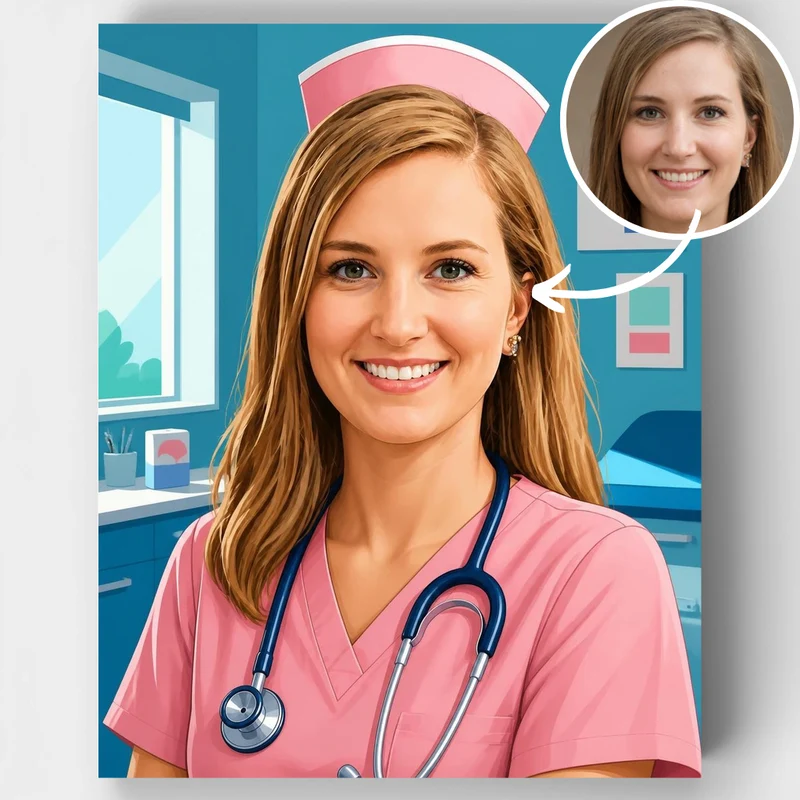 Retro Nurse - Custom Paint by Numbers Kit