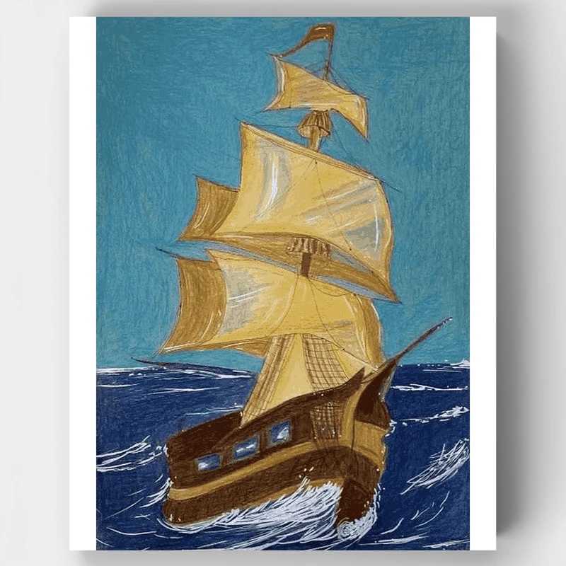 Sailing Ship at Sea - Paint by Numbers Kit