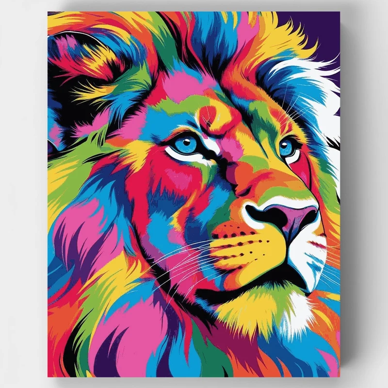 Rainbow Lion - Paint by Numbers Kit