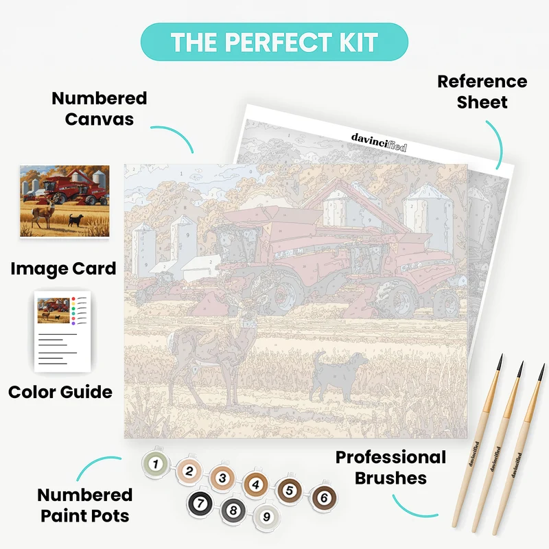 Autumn Harvest with Case IH Combines - Paint by Numbers Kit