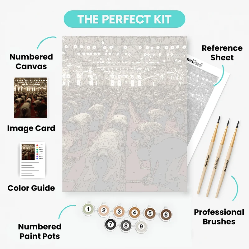 Sacred Prayer in the Grand Mosque - Paint by Numbers Kit