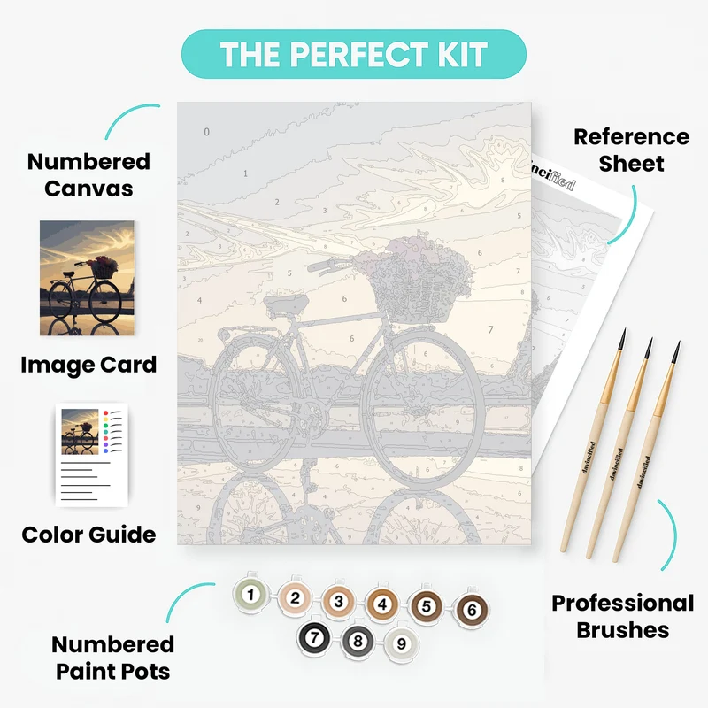 Paris Bicycle Romance - Paint by Numbers Kit