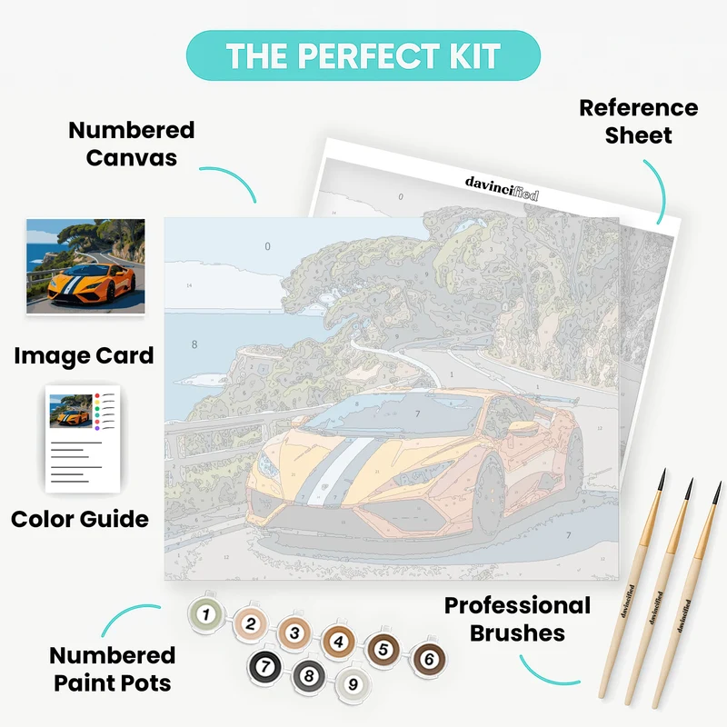 Coastal Supercar Adventure - Paint by Numbers Kit