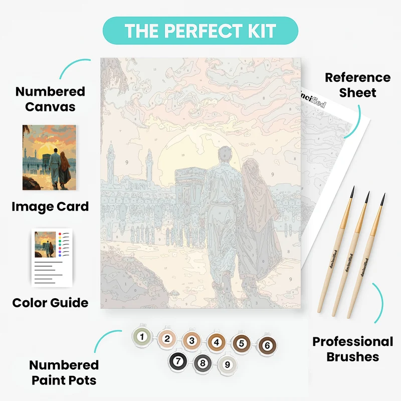 Sacred Sunset at Kaaba - Paint by Numbers Kit