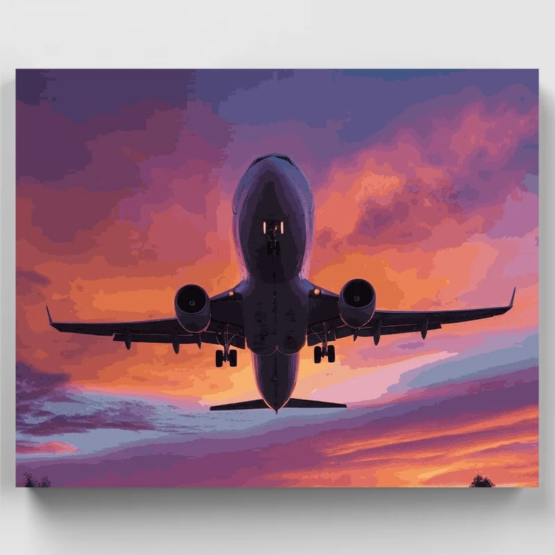 Sunset Airplane - Paint by Numbers Kit
