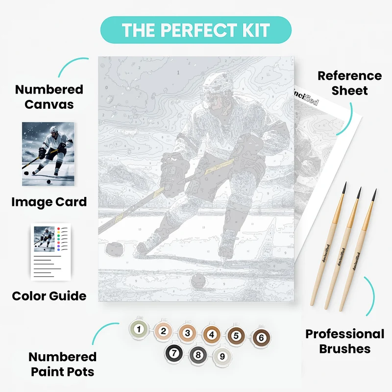 Ice Hockey Champion - Paint by Numbers Kit