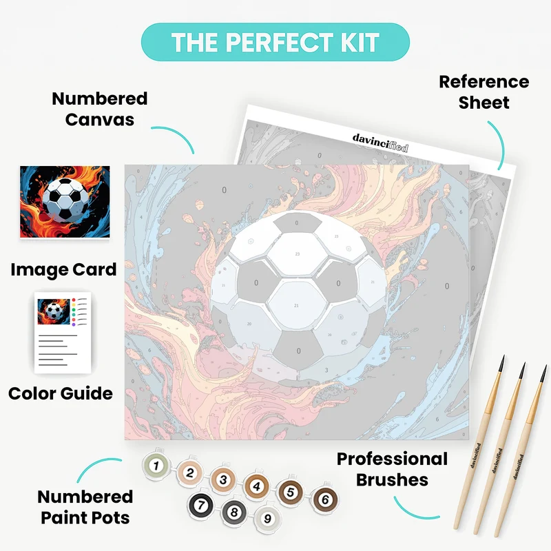 Fire and Ice Soccer - Paint by Numbers Kit