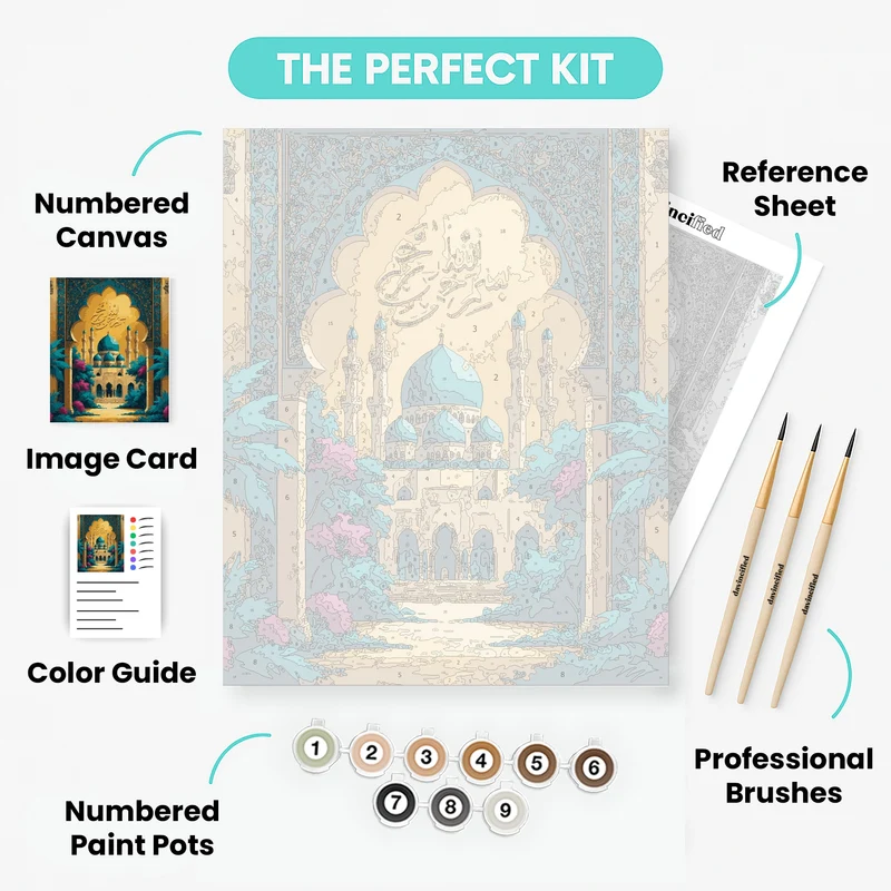 Golden Mosque Paradise - Paint by Numbers Kit