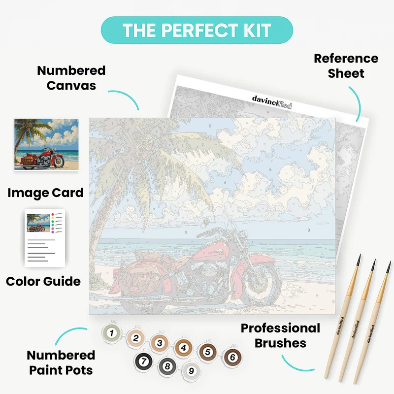 Beach Paradise Harley - Paint by Numbers Kit