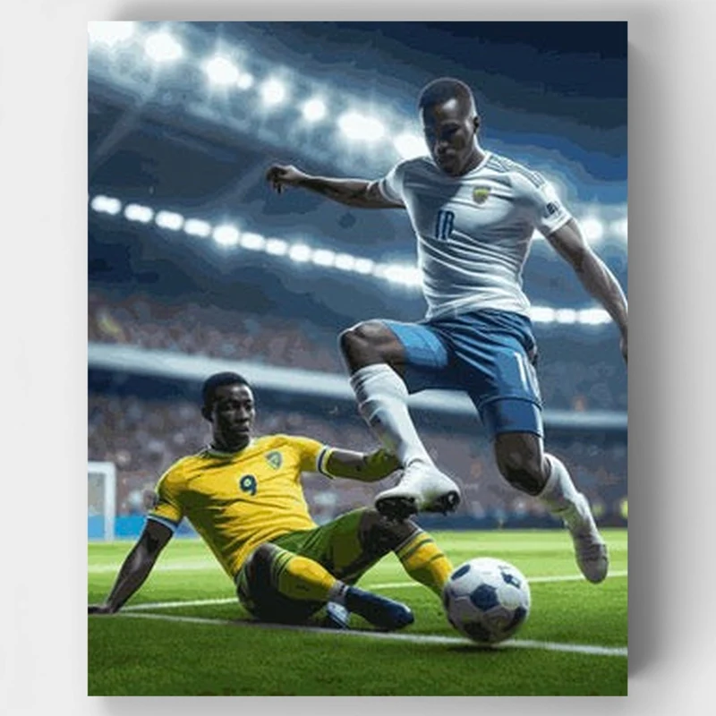 Soccer Sliding Tackle - Paint by Numbers Kit