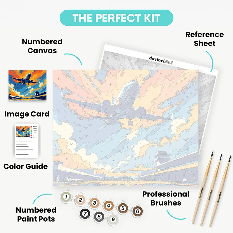 Sunset Takeoff - Paint by Numbers Kit