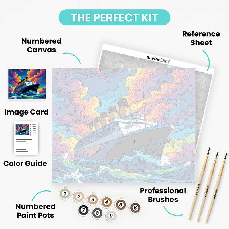 Ocean Liner at Sunset - Paint by Numbers Kit
