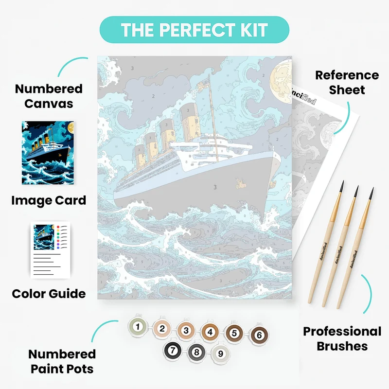 Moonlit Ocean Liner - Paint by Numbers Kit
