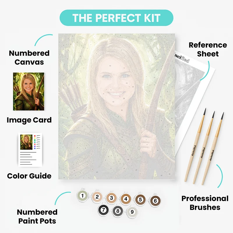 Woodland Huntress - Custom Paint by Numbers Kit