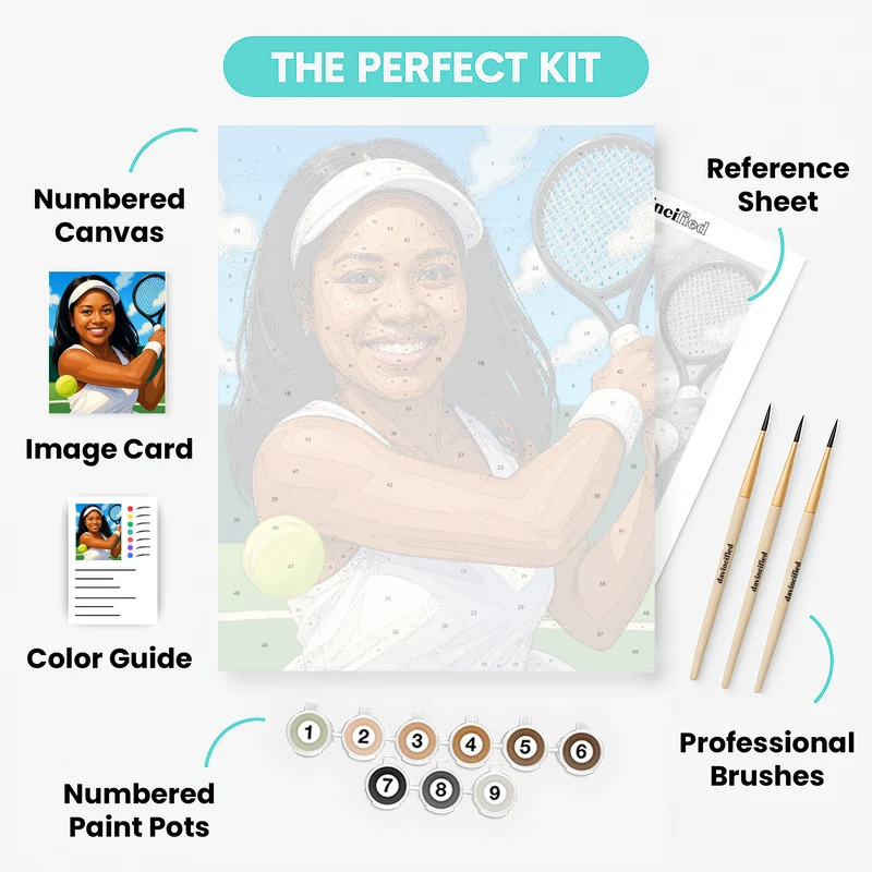 Tennis Champion - Custom Paint by Numbers Kit