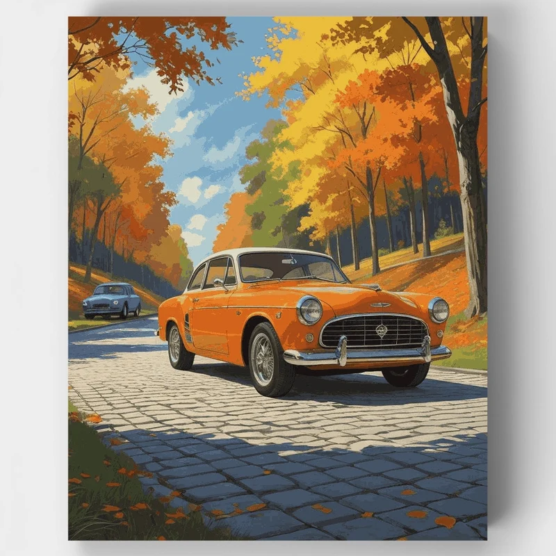 Autumn Classic Sports Car - Paint by Numbers Kit