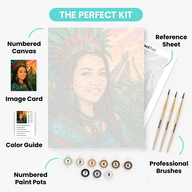 Mayan Princess - Custom Paint by Numbers Kit