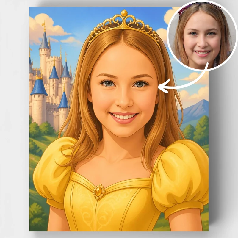 Princess in Yellow Gown - Custom Paint by Numbers Kit