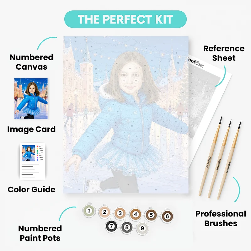 Winter Ice Skater - Custom Paint by Numbers Kit
