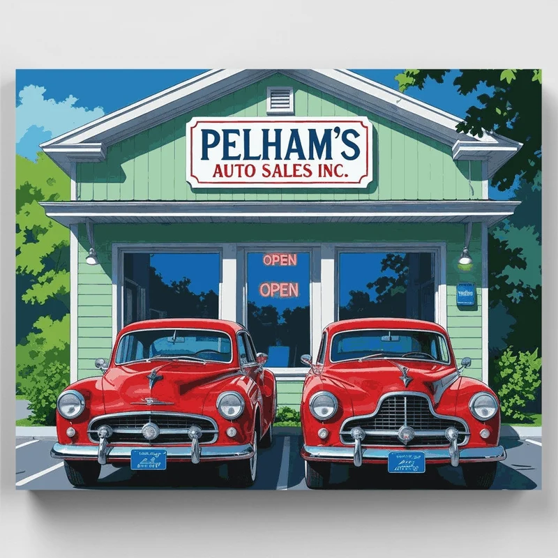 Classic Auto Dealership - Paint by Numbers Kit