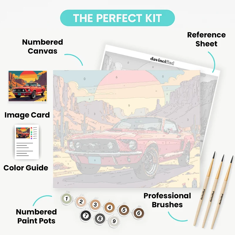 Desert Muscle Car - Paint by Numbers Kit