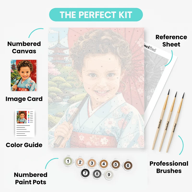 Japanese Garden Girl - Custom Paint by Numbers Kit