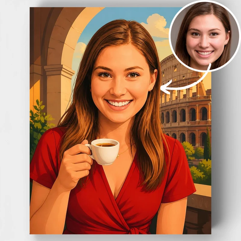 Espresso in Rome - Custom Paint by Numbers Kit