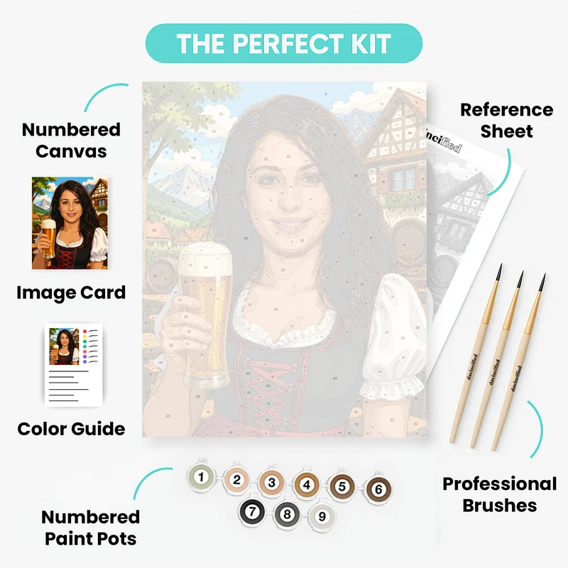 Bavarian Beer Garden - Custom Paint by Numbers Kit
