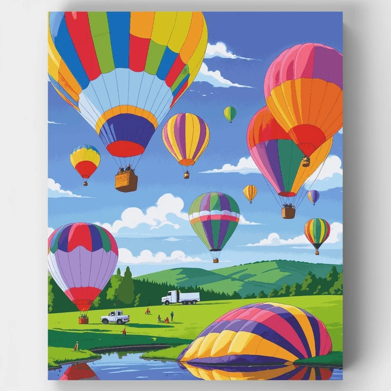 Hot Air Balloon Festival - Paint by Numbers Kit