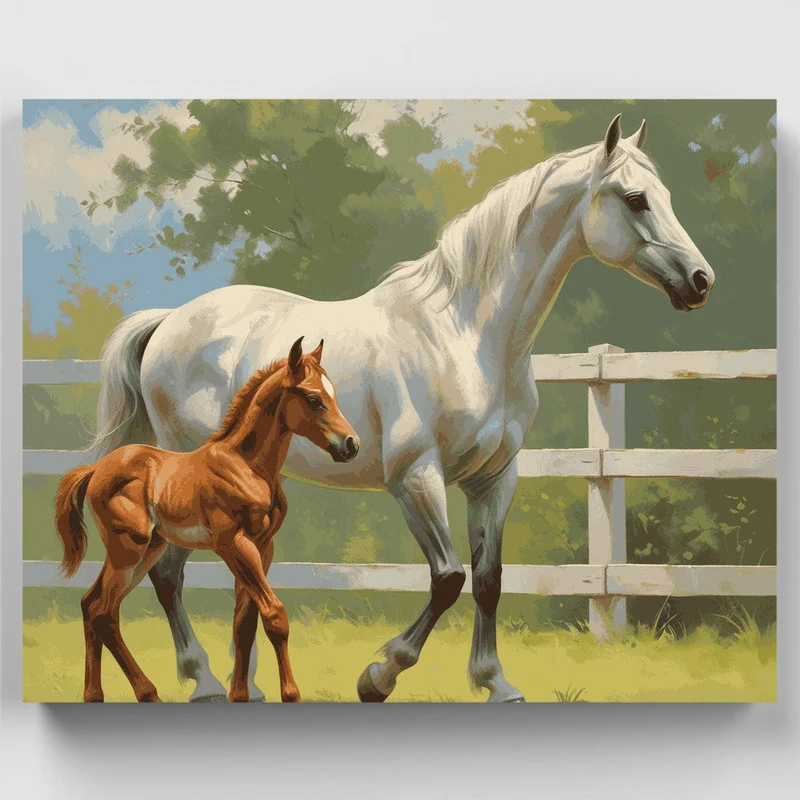 Mare and Foal - Paint by Numbers Kit