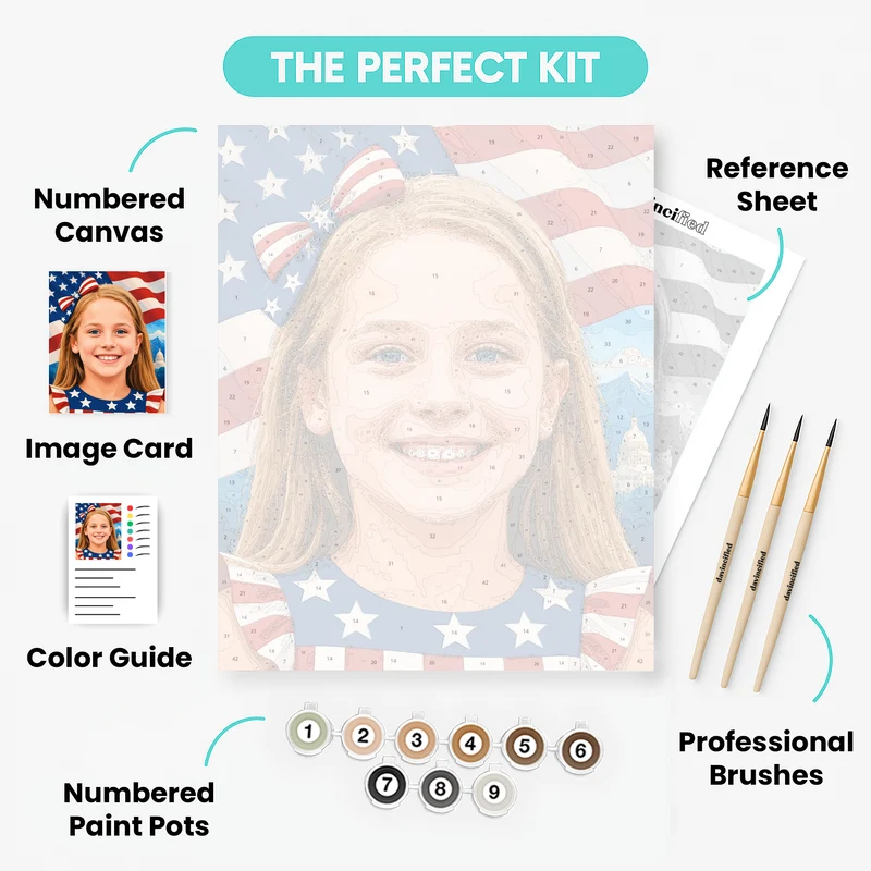 Patriotic Portrait - Custom Paint by Numbers Kit