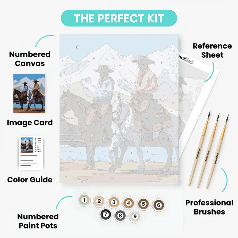 Cowboys in the Mountains - Paint by Numbers Kit