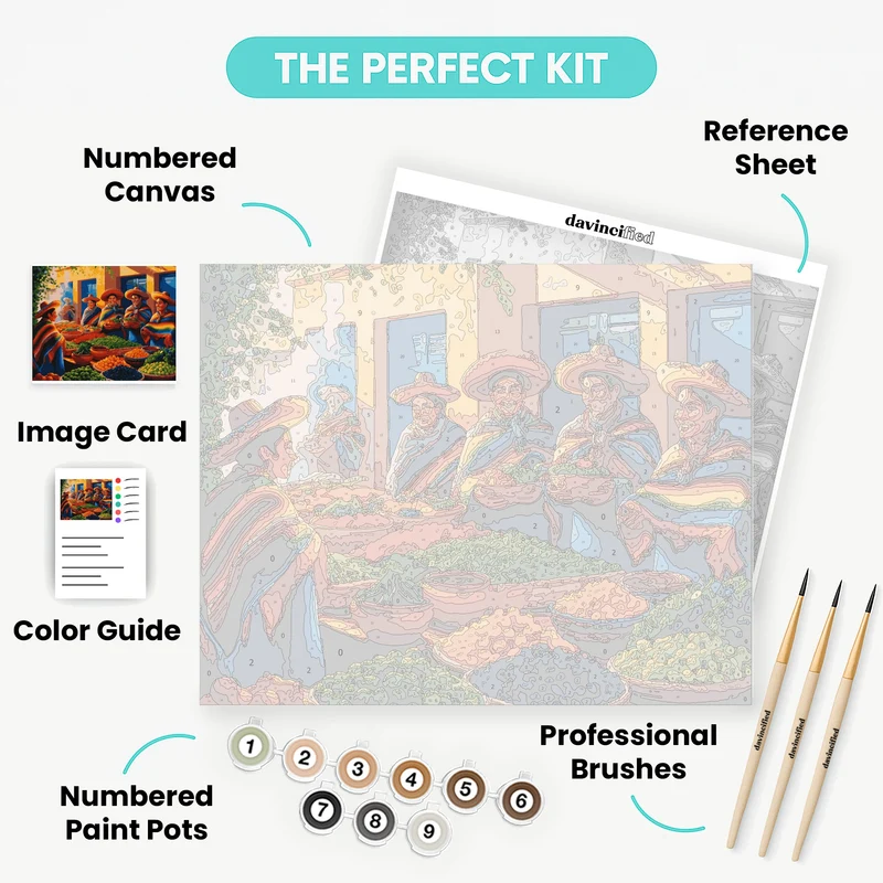 Mexican Folk Art - Paint by Numbers Kit