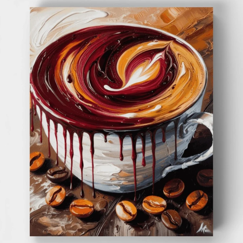 Coffee Abstract - Paint by Numbers Kit